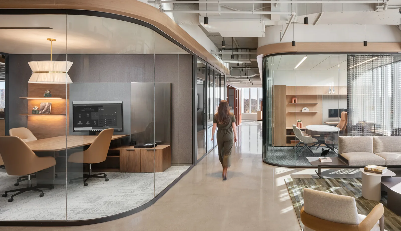 OTJ-designed office interior with an open feature stair